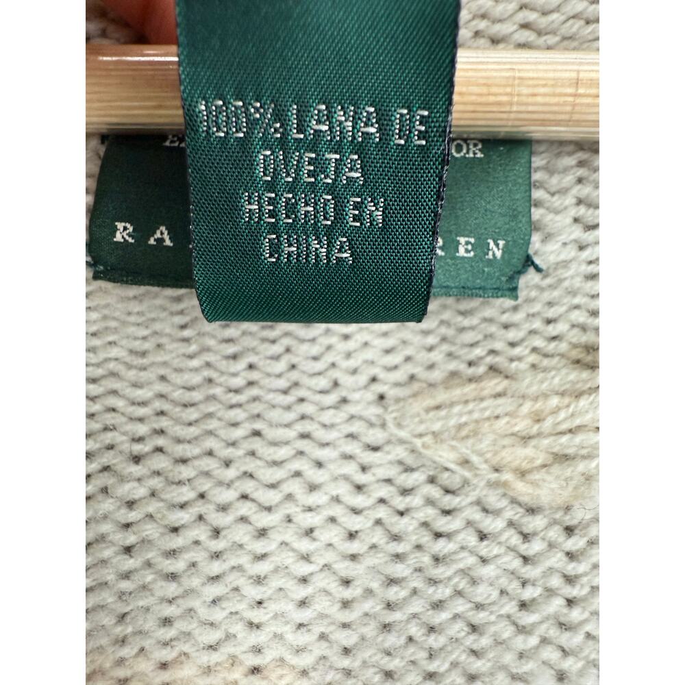 Lauren Ralph Lauren  Hand Knit Lambswool Hoodie Sweater Equestrian Horse Scenic - Picture 11 of 15
